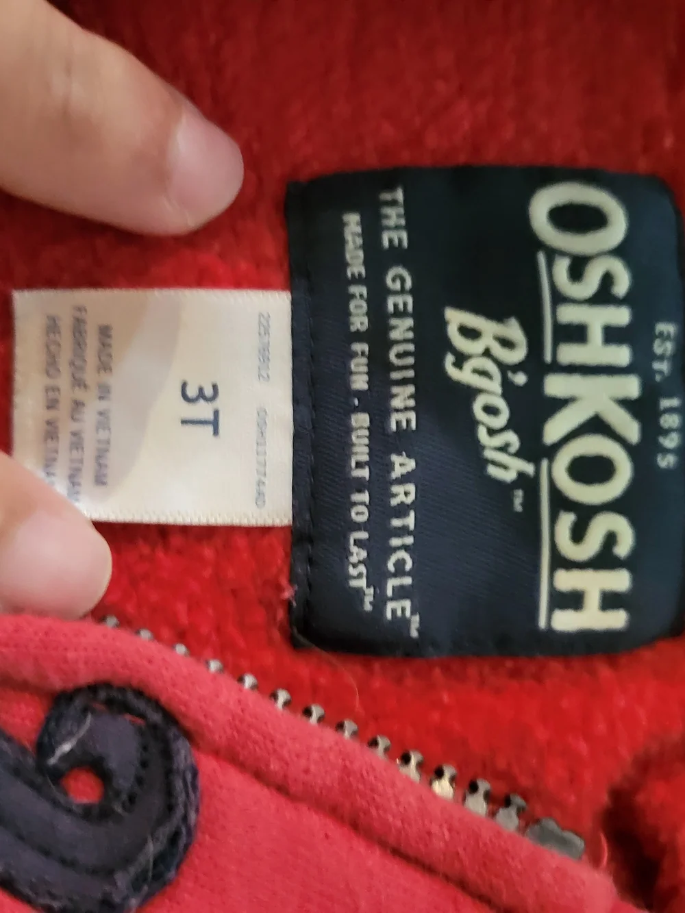 OshKosh B'gosh Coral-Red Zip Hoodie with Script Logo